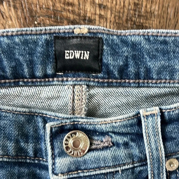 Edwin Hana Vintage Straight Leg High-Rise Blue Horizon Size 31 Jeans - Picture 10 of 16